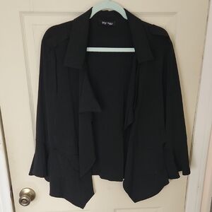 Black Ivy Hill Open Front Jacket